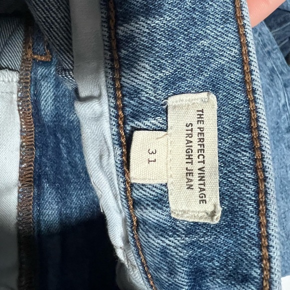 MADEWELL the perfect vintage straight vintage Blue Distressed Jeans 31 - Picture 3 of 12